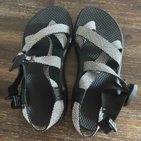 Chaco Striped Black and White Sandals - Picture 1 of 2